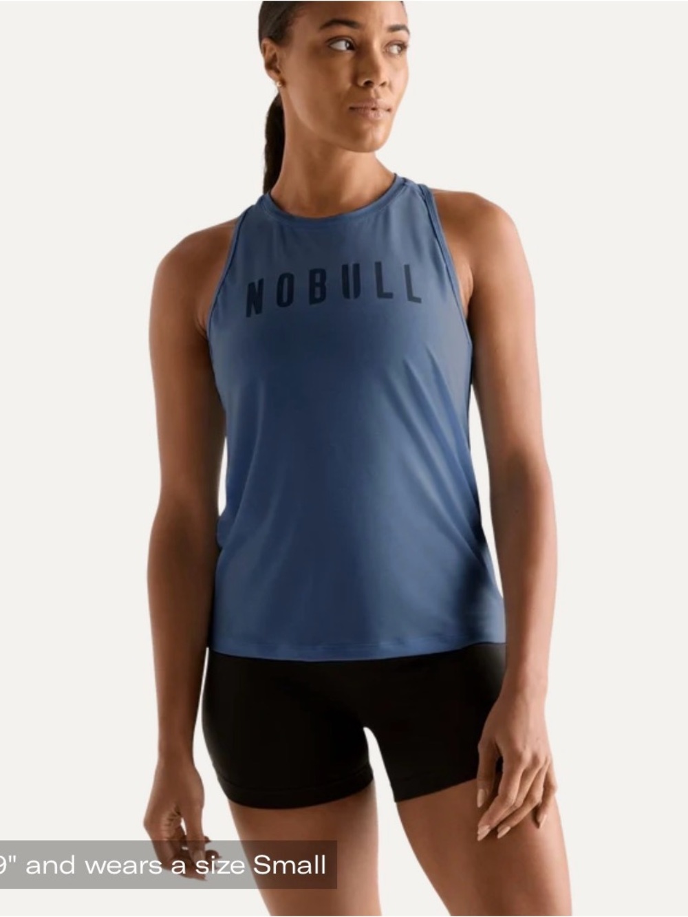 NOBULL Women's Blue Logo High Neck Tank Top - Picture 4 of 4